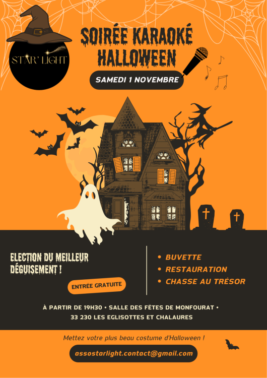 Affiche événement Soirée Halloween illustration moderne orange noir blanc-2 (1).png